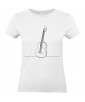 T-shirt Femme Ligne Guitare [Graphique, Design, Trait, Musique] T-shirt Manches Courtes, Col Rond