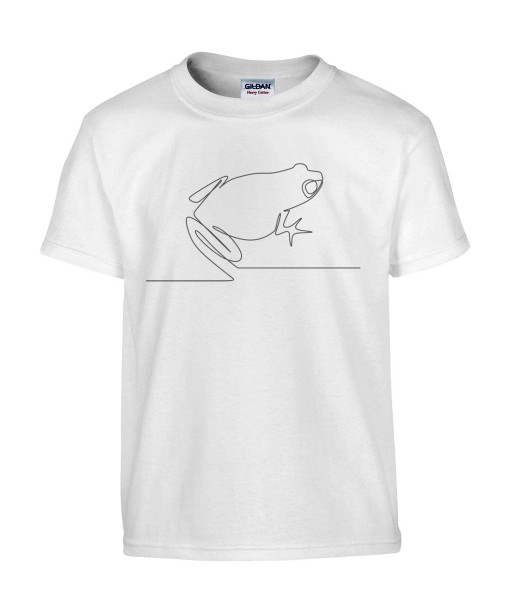 T-shirt Homme Ligne Grenouille [Graphique, Design, Ligne, Trait, Animaux] T-shirt Manches Courtes, Col Rond