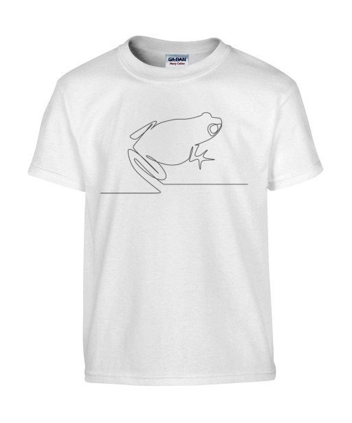 T-shirt Homme Ligne Grenouille [Graphique, Design, Ligne, Trait, Animaux] T-shirt Manches Courtes, Col Rond