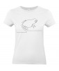T-shirt Femme Ligne Grenouille [Graphique, Design, Ligne, Trait, Animaux] T-shirt Manches Courtes, Col Rond