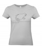 T-shirt Femme Ligne Grenouille [Graphique, Design, Ligne, Trait, Animaux] T-shirt Manches Courtes, Col Rond