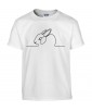 T-shirt Homme Ligne Lapin [Graphique, Design, Ligne, Trait Cute, Mignon, Animaux] T-shirt Manches Courtes, Col Rond