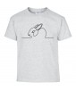 T-shirt Homme Ligne Lapin [Graphique, Design, Ligne, Trait Cute, Mignon, Animaux] T-shirt Manches Courtes, Col Rond