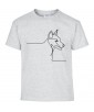 T-shirt Homme Ligne Chien [Graphique, Design, Ligne, Trait, Animaux] T-shirt Manches Courtes, Col Rond