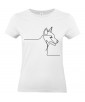 T-shirt Femme Ligne Chien [Graphique, Design, Ligne, Trait, Animaux] T-shirt Manches Courtes, Col Rond