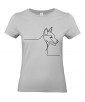 T-shirt Femme Ligne Chien [Graphique, Design, Ligne, Trait, Animaux] T-shirt Manches Courtes, Col Rond