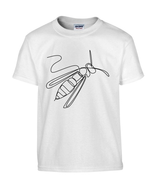 T-shirt Homme Ligne Guêpe [Graphique, Design, Ligne, Trait, Animaux] T-shirt Manches Courtes, Col Rond