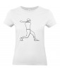 T-shirt Femme Ligne Baseball [Graphique, Design, Trait, Sport, Batte] T-shirt Manches Courtes, Col Rond