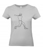 T-shirt Femme Ligne Baseball [Graphique, Design, Trait, Sport, Batte] T-shirt Manches Courtes, Col Rond