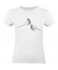 T-shirt Femme Ligne Offrir Une Rose [Graphique, Design, Trait, Romantique, Love, Fleur, Nature] T-shirt Manches Courtes, Col Rond