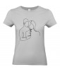 T-shirt Femme Ligne Couple Rose [Graphique, Design, Trait, Mariage, Romantique, Amour, Love, Fleur, Nature] T-shirt Manches Courtes, Col Rond