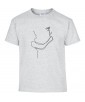 T-shirt Homme Ligne Demande en Mariage [Graphique, Design, Trait, Rose, Romantique, Amour, Love, Fleur, Nature] T-shirt Manches Courtes, Col Rond