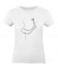 T-shirt Femme Ligne Demande en Mariage [Graphique, Design, Trait, Rose, Romantique, Amour, Love, Fleur, Nature] T-shirt Manches Courtes, Col Rond