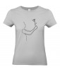 T-shirt Femme Ligne Demande en Mariage [Graphique, Design, Trait, Rose, Romantique, Amour, Love, Fleur, Nature] T-shirt Manches Courtes, Col Rond