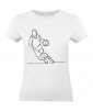 T-shirt Femme Ligne Basketball [Graphique, Design, Trait, Sport, Ballon] T-shirt Manches Courtes, Col Rond