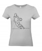 T-shirt Femme Ligne Basketball [Graphique, Design, Trait, Sport, Ballon] T-shirt Manches Courtes, Col Rond