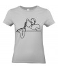 T-shirt Femme Ligne Saxophoniste [Graphique, Design, Trait, Musique, Jazz, Saxophone] T-shirt Manches Courtes, Col Rond