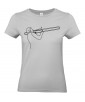 T-shirt Femme Ligne Trombonne [Graphique, Design, Trait, Musique, Jazz] T-shirt Manches Courtes, Col Rond