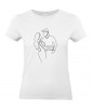T-shirt Femme Ligne Couple Amoureux [Graphique, Design, Trait, Mariage, Romantique, Amour, Love] T-shirt Manches Courtes, Col Rond