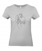 T-shirt Femme Ligne Couple Amoureux [Graphique, Design, Trait, Mariage, Romantique, Amour, Love] T-shirt Manches Courtes, Col Rond