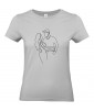 T-shirt Femme Ligne Couple Amoureux [Graphique, Design, Trait, Mariage, Romantique, Amour, Love] T-shirt Manches Courtes, Col Rond