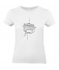 T-shirt Femme Ligne Bouton de Rose [Graphique, Design, Trait, Romantique, Amour, Love, Fleur, Nature] T-shirt Manches Courtes, Col Rond
