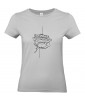 T-shirt Femme Ligne Bouton de Rose [Graphique, Design, Trait, Romantique, Amour, Love, Fleur, Nature] T-shirt Manches Courtes, Col Rond