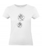T-shirt Femme Ligne Deux Rose [Graphique, Design, Trait, Romantique, Amour, Love, Fleur, Nature] T-shirt Manches Courtes, Col Rond