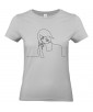T-shirt Femme Ligne Femme Pensive [Graphique, Design, Trait] T-shirt Manches Courtes, Col Rond