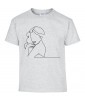 T-shirt Homme Ligne Femme Sexy [Graphique, Design, Trait, Glamour] T-shirt Manches Courtes, Col Rond