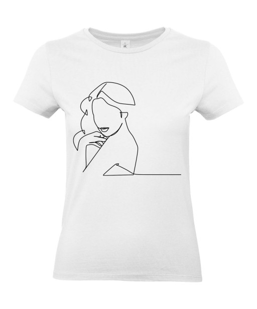 T-shirt Femme Ligne Femme Sexy [Graphique, Design, Trait, Glamour] T-shirt Manches Courtes, Col Rond