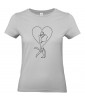 T-shirt Femme Ligne Couple Coeur [Graphique, Design, Trait, Couple, Romantique, Amour, Love] T-shirt Manches Courtes, Col Rond