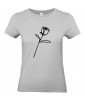 T-shirt Femme Ligne Rose Tige [Graphique, Trait, Mariage, Romantique, Love, Fleur, Nature] T-shirt Manches Courtes, Col Rond