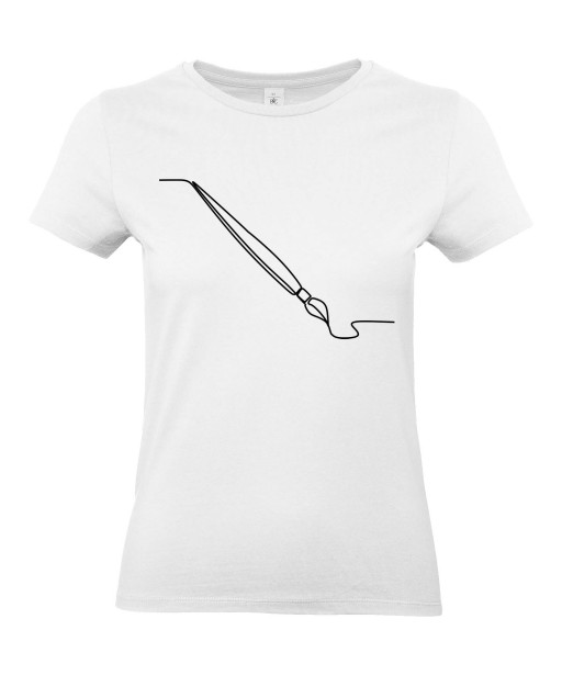 T-shirt Femme Ligne Stylo [Graphique, Design, Trait, Écrivain, Plume, Charlie, Liberté Expression] T-shirt Manches Courtes, Col Rond