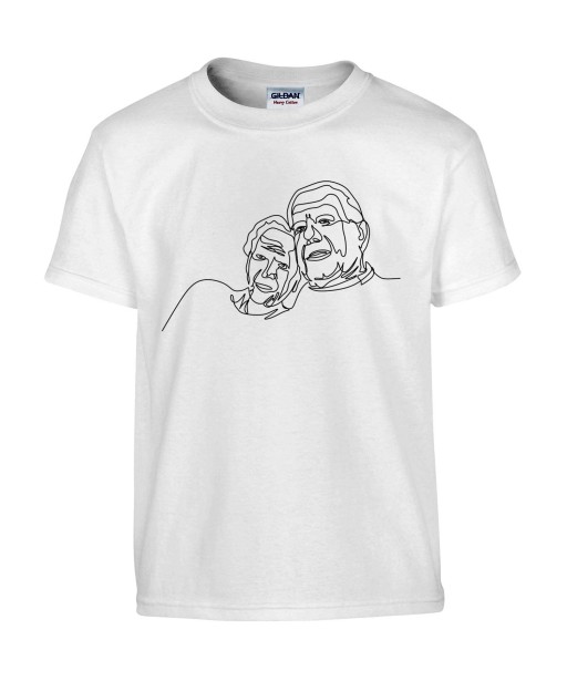 T-shirt Homme Ligne Grand-Parents [Graphique, Design, Trait, Couple, Grand-Mère, Grand-Père, Romantique, Love] T-shirt Manches Courtes, Col Rond