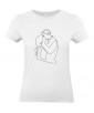 T-shirt Femme Ligne Couple Amour [Graphique, Design, Trait, Mariage, Romantique, Amour, Love] T-shirt Manches Courtes, Col Rond