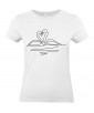 T-shirt Femme Ligne Cygne Coeur [Graphique, Design, Trait, Oiseau, Nature] T-shirt Manches Courtes, Col Rond