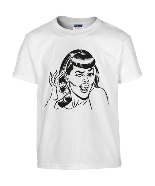 T-shirt Homme Pin-Up Clin d'Oeil [Rétro, Vintage, Sexy] T-shirt Manches Courtes, Col Rond