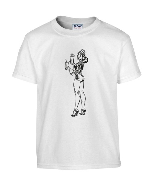 T-shirt Homme Pin-Up Cinéma [Rétro, Pop-Corn, Vintage, Sexy] T-shirt Manches Courtes, Col Rond
