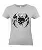 T-shirt Femme Tête de Mort Gothique [Skull, Ange, Démon] T-shirt Manches Courtes, Col Rond