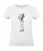 T-shirt Femme Pin-Up Cinéma [Rétro, Pop-Corn, Vintage, Sexy] T-shirt Manches Courtes, Col Rond