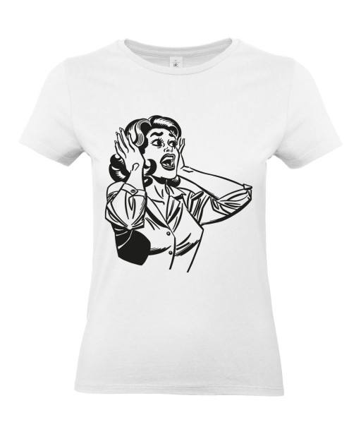 T-shirt Femme Pin-Up Rétro [Vintage, Sexy] T-shirt Manches Courtes, Col Rond