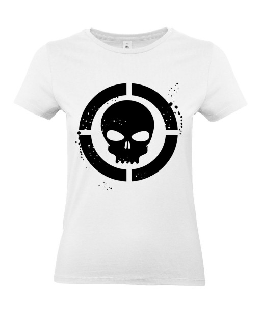 T-shirt Femme Tête de Mort Cible [Skull, Marvel, Super Héros] T-shirt Manches Courtes, Col Rond