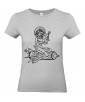 T-shirt Femme Pin-Up Fusée [Rétro, Science-Fiction, Espace, Vintage, Sexy] T-shirt Manches Courtes, Col Rond