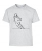 T-shirt Homme Ligne Basketball [Graphique, Design, Trait, Sport, Ballon] T-shirt Manches Courtes, Col Rond