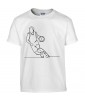 T-shirt Homme Ligne Basketball [Graphique, Design, Trait, Sport, Ballon] T-shirt Manches Courtes, Col Rond