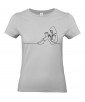 T-shirt Femme Ligne Enfant Lecture [Graphique, Design, Trait, Fille, Livre] T-shirt Manches Courtes, Col Rond