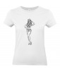 T-shirt Femme Pin-Up Hotesse de l'Air [Rétro, Avion, Voyage, Vintage, Sexy] T-shirt Manches Courtes, Col Rond