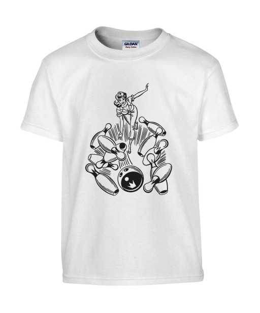 T-shirt Homme Pin-Up Bowling [Rétro, Strike, Vintage, Sexy] T-shirt Manches Courtes, Col Rond