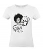 T-shirt Femme Pin-Up Afro [Rétro, Girl Power, Combat, Sport, Karaté, Vintage, Sexy] T-shirt Manches Courtes, Col Rond